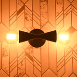 Modern Double Cone Wall Sconce with Exposed Bulbs | Customizable Compact Decorative Light Fixture - 32609