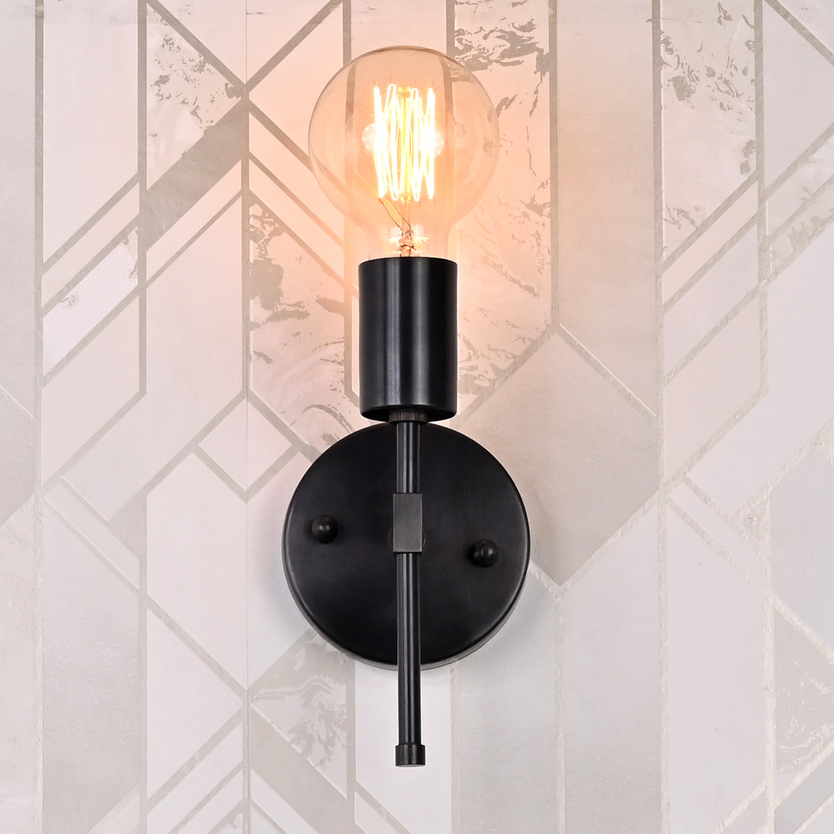 Modern Vertical Wall Sconce with Exposed Bulb Design | Customizable Minimal Decorative Light Fixture - 32610