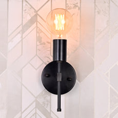 Modern Vertical Wall Sconce with Exposed Bulb Design | Customizable Minimal Decorative Light Fixture - 32610