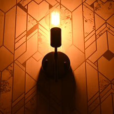 Modern Vertical Wall Sconce with Exposed Bulb Design | Customizable Minimal Decorative Light Fixture - 32610