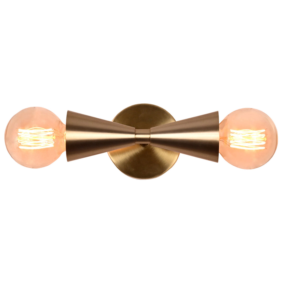 Mid-Century Double Cone Wall Sconce in Symmetrical Design | Customizable Modern Decorative Fixture - 32611