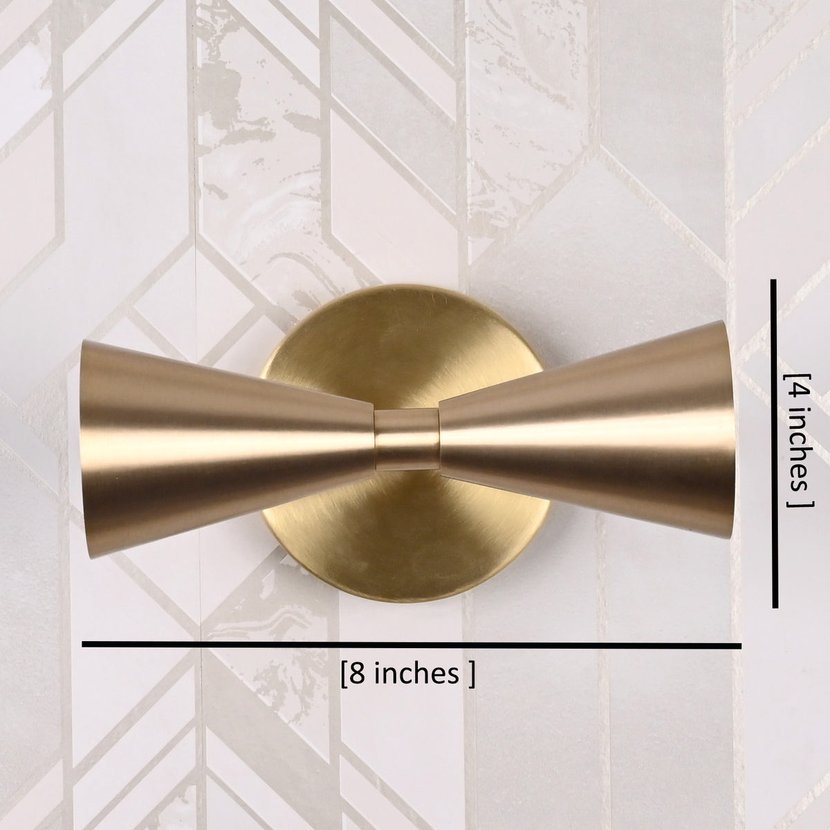Mid-Century Double Cone Wall Sconce in Symmetrical Design | Customizable Modern Decorative Fixture - 32611