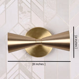 Mid-Century Double Cone Wall Sconce in Symmetrical Design | Customizable Modern Decorative Fixture - 32611