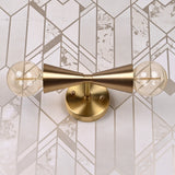 Mid-Century Double Cone Wall Sconce in Symmetrical Design | Customizable Modern Decorative Fixture - 32611