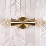 Mid-Century Double Cone Wall Sconce in Symmetrical Design | Customizable Modern Decorative Fixture - 32611