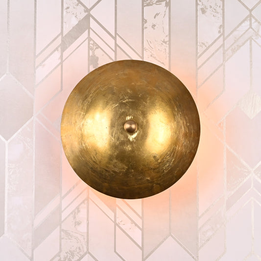 Brass Leaf Studio - Brass Wall Sconce, Mid Century Minimal Industrial Brass Made Wall Lamp, Glow Light, Uplifting Lamp, Wall Light