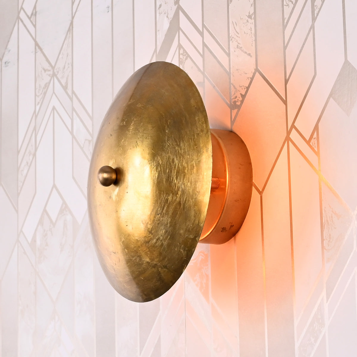 Vintage Dome Wall Sconce with Uplifting Glow Effect | Customizable Compact Decorative Light Fixture - 32612