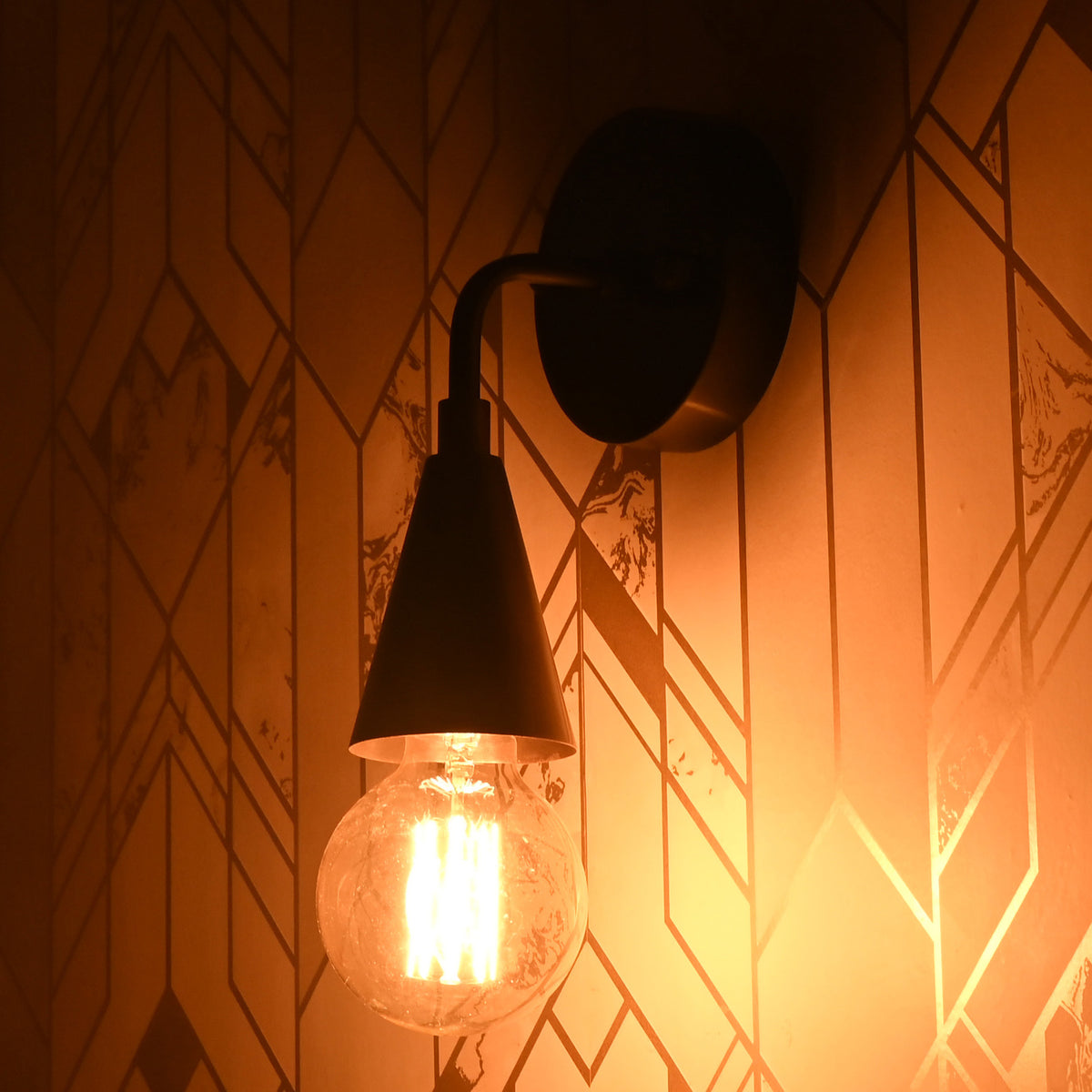 Industrial Cone Shade Wall Sconce | Modern Minimalist Customizable Brass Fixture For Ambient Glow - 32613