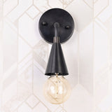 Industrial Cone Shade Wall Sconce | Modern Minimalist Customizable Brass Fixture For Ambient Glow - 32613