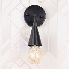 Industrial Cone Shade Wall Sconce | Modern Minimalist Customizable Brass Fixture For Ambient Glow - 32613