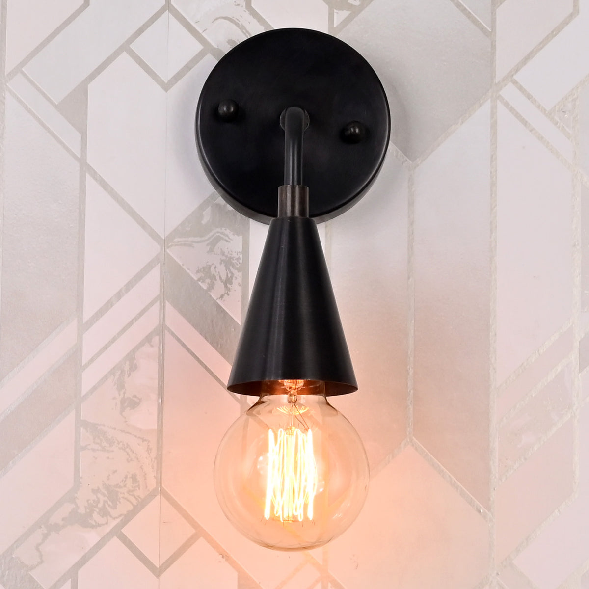 Industrial Cone Shade Wall Sconce | Modern Minimalist Customizable Brass Fixture For Ambient Glow - 32613
