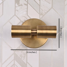 Brass Leaf Studio - Brass Wall Sconce, Twin-Bulbs Mid Century Minimal Industrial Brass Made Wall Lamp, Wall Sconce