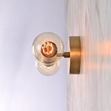 Mid-Century Modern Brass Tube Wall Sconce | Customizable Dual-Bulb Light Fixture For Bathroom Vanity - 32615