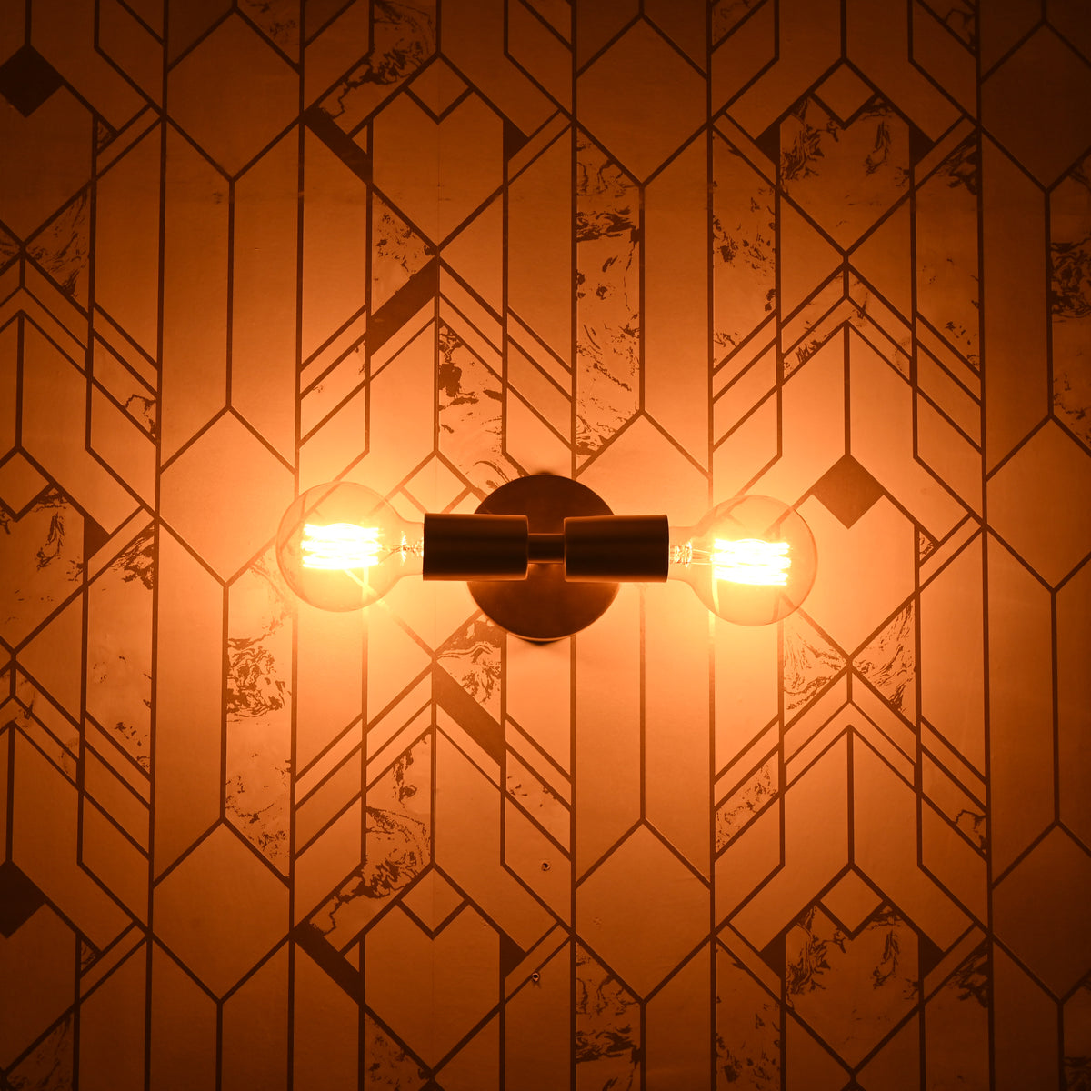 Mid-Century Modern Brass Tube Wall Sconce | Customizable Dual-Bulb Light Fixture For Bathroom Vanity - 32615