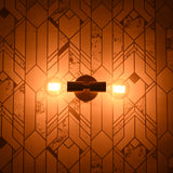 Mid-Century Modern Brass Tube Wall Sconce | Customizable Dual-Bulb Light Fixture For Bathroom Vanity - 32615