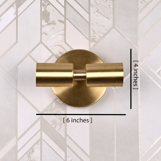 Brass Leaf Studio - Brass Wall Sconce, Twin-Bulbs Mid Century Minimal Industrial Brass Made Wall Lamp, Wall Sconce