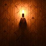 Mid-century modern Sputnik chandelier with 8 lights, brass frame, and teal cone shades