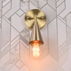 Mid-century modern Sputnik chandelier with 8 lights, brass frame, and teal cone shades