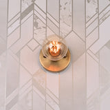 Industrial Minimalist Brass Wall Sconce | Customizable Single-Light Fixture for Modern Home Interiors - 32618