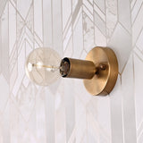 Industrial Minimalist Brass Wall Sconce | Customizable Single-Light Fixture for Modern Home Interiors - 32618