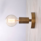 Industrial Minimalist Brass Wall Sconce | Customizable Single-Light Fixture for Modern Home Interiors - 32618
