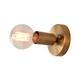Industrial Minimalist Brass Wall Sconce | Customizable Single-Light Fixture for Modern Home Interiors - 32618
