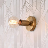 Industrial Minimalist Brass Wall Sconce | Customizable Single-Light Fixture for Modern Home Interiors - 32618
