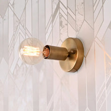 Industrial Minimalist Brass Wall Sconce | Customizable Single-Light Fixture for Modern Home Interiors - 32618