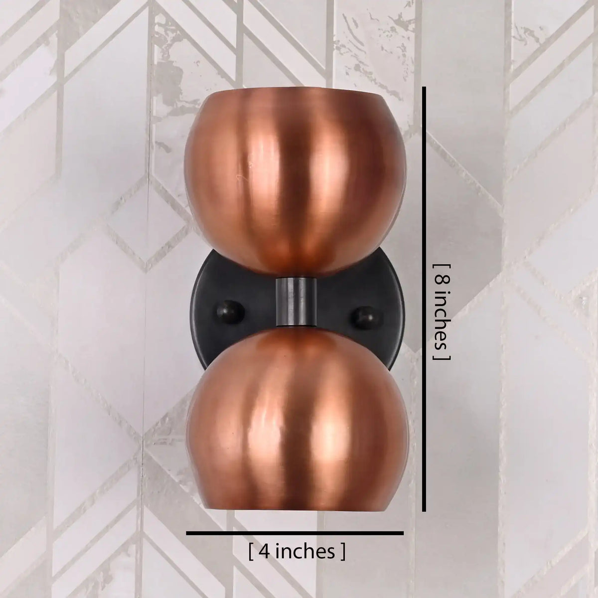 Industrial Modern Double Globe Wall Sconce | Customizable Handcrafted Brass Light Fixture for Interiors - 32620