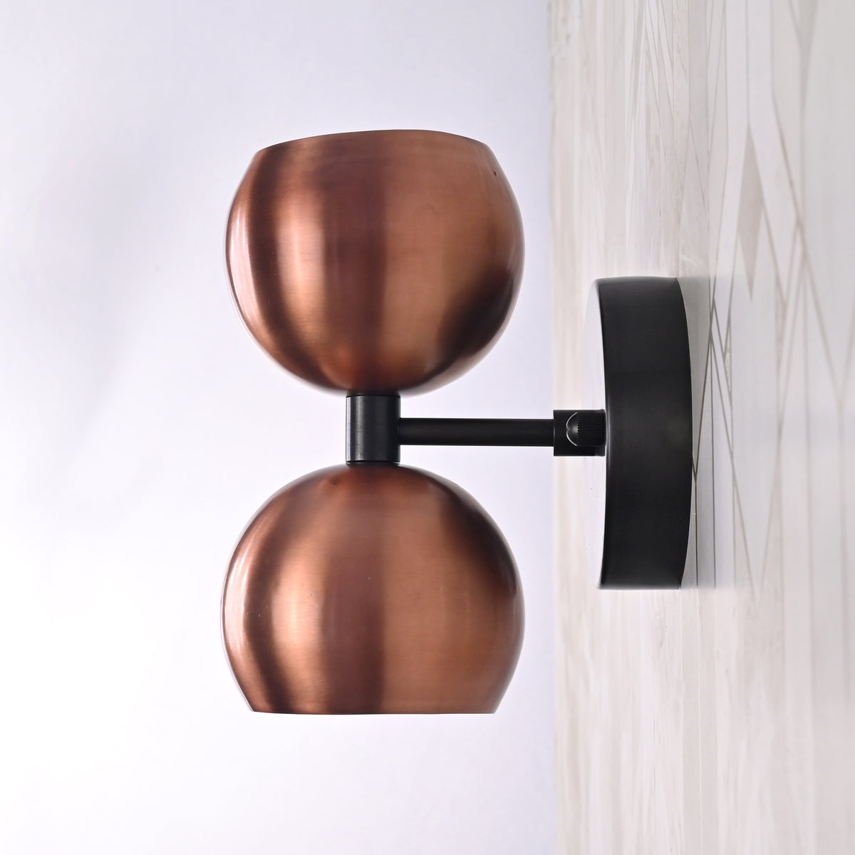 Industrial Modern Double Globe Wall Sconce | Customizable Handcrafted Brass Light Fixture for Interiors - 32620