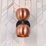 Industrial Modern Double Globe Wall Sconce | Customizable Handcrafted Brass Light Fixture for Interiors - 32620