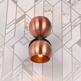 Industrial Modern Double Globe Wall Sconce | Customizable Handcrafted Brass Light Fixture for Interiors - 32620