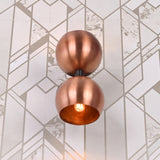 Industrial Modern Double Globe Wall Sconce | Customizable Handcrafted Brass Light Fixture for Interiors - 32620