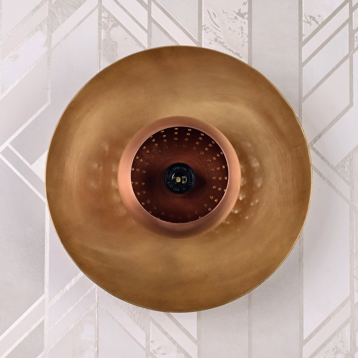 Mid-Century Modern Perforated Dome Wall Sconce | Customizable Brass Fixture for Soft Ambient Glow - 32621