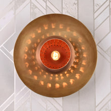 Mid-Century Modern Perforated Dome Wall Sconce | Customizable Brass Fixture for Soft Ambient Glow - 32621