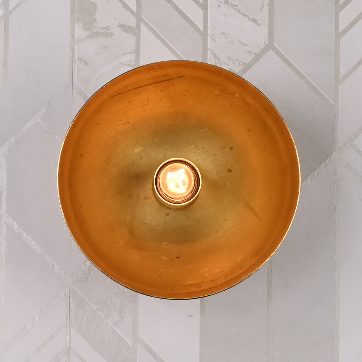 Mid-Century Modern Bowl Wall Sconce | Customizable Brass Fixture for Hallway, Vanity, or Accent Use - 32622