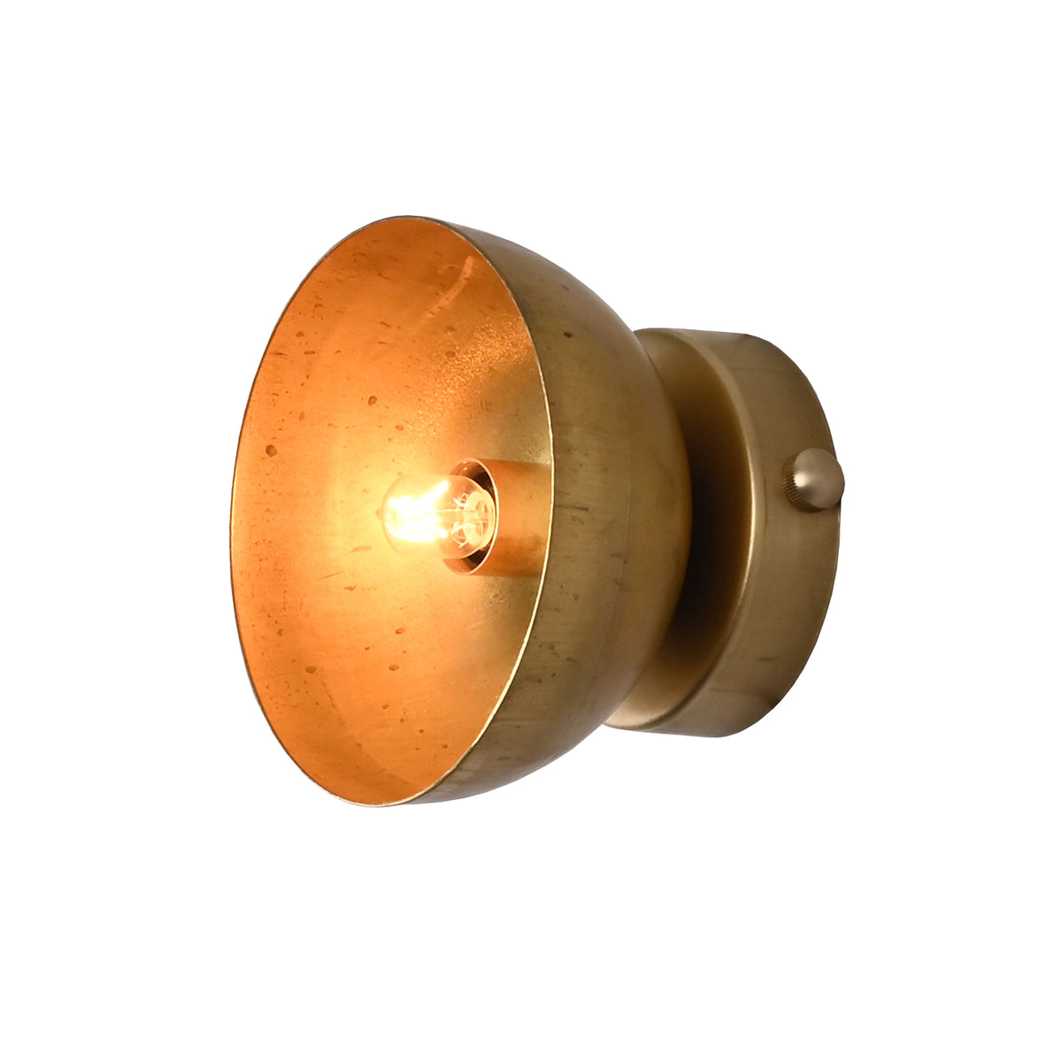 Mid-Century Modern Bowl Wall Sconce | Customizable Brass Fixture for Hallway, Vanity, or Accent Use - 32622