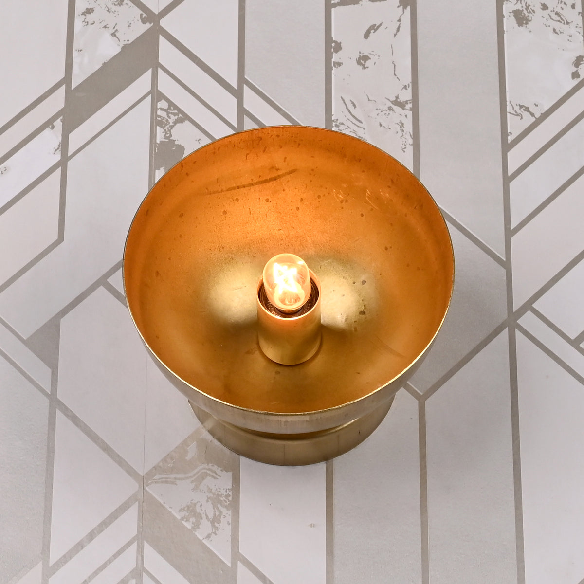 Mid-Century Modern Bowl Wall Sconce | Customizable Brass Fixture for Hallway, Vanity, or Accent Use - 32622