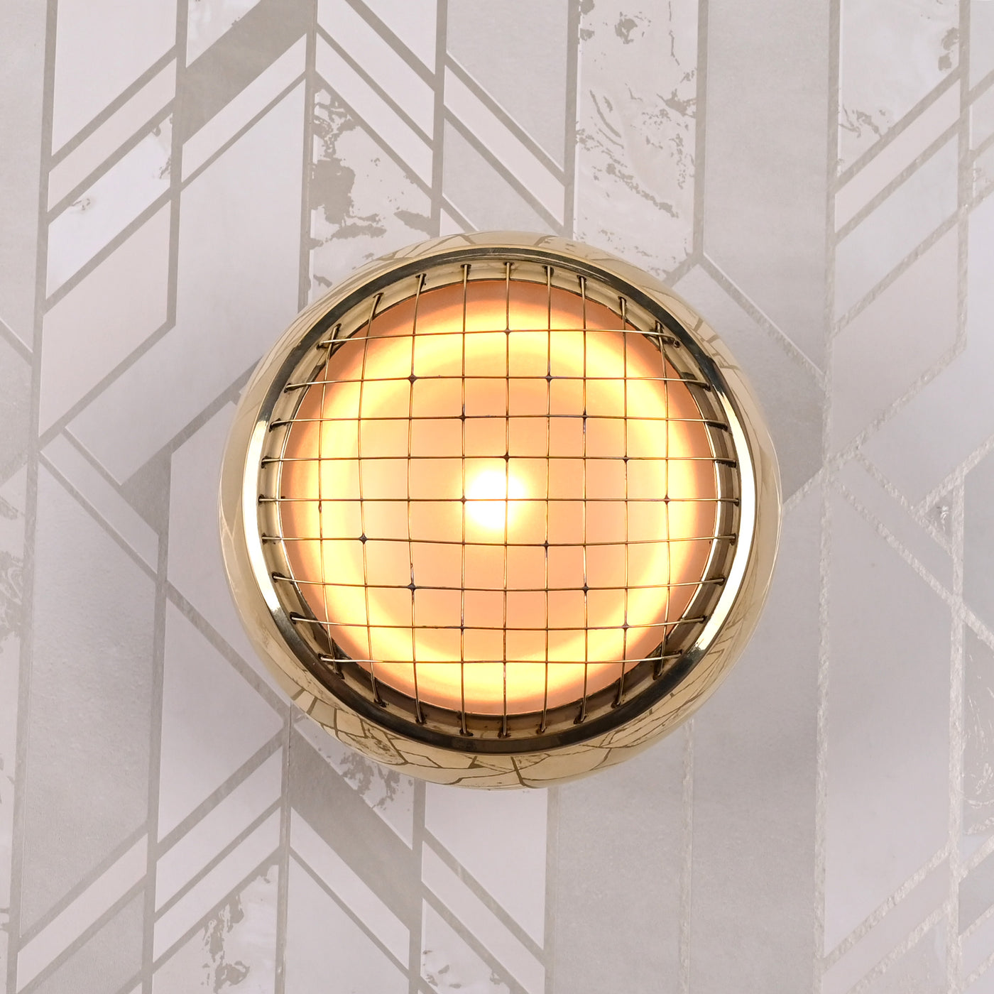 Bold Industrial Glow with a Vintage Brass Mesh Accent by Brass Leaf Studio 32624