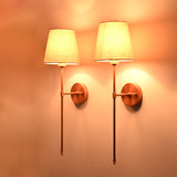 Milan Beige Shade Copper Rod Wall Sconce – 1 Light – 24 Inch – Model 32664