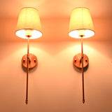 Milan Beige Shade Copper Rod Wall Sconce – 1 Light – 24 Inch – Model 32664