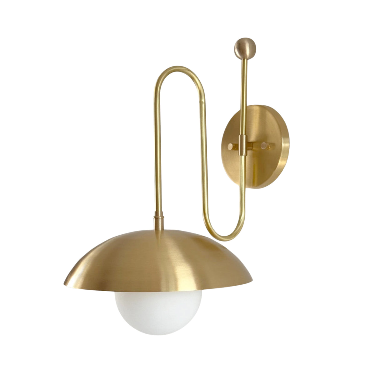 Aurora Modern Brass Dome Wall Sconce – 1 Light – 15 Inch – Model 32692