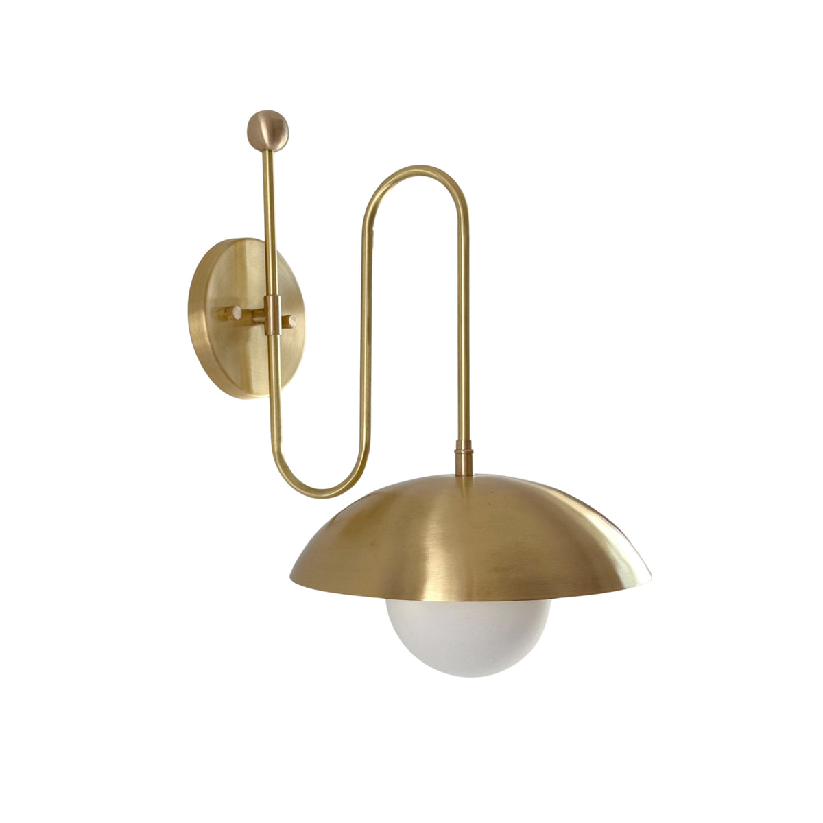 Aurora Modern Brass Dome Wall Sconce – 1 Light – 15 Inch – Model 32692