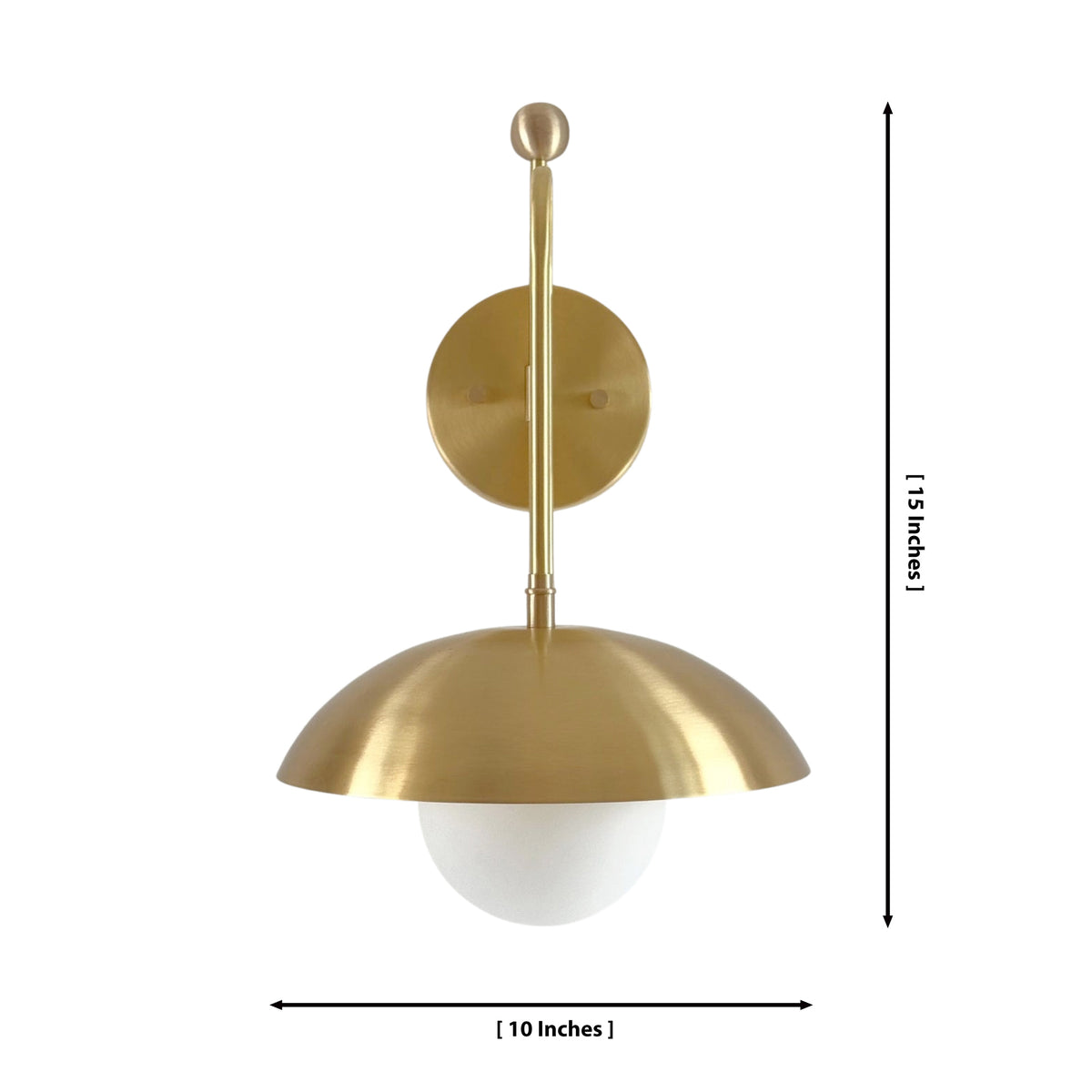 Aurora Modern Brass Dome Wall Sconce – 1 Light – 15 Inch – Model 32692