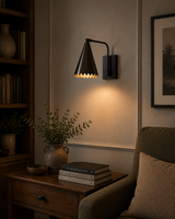 Milan Scalloped Cone Wall Sconce – Curved Arm – 10 Inch – Model 32794