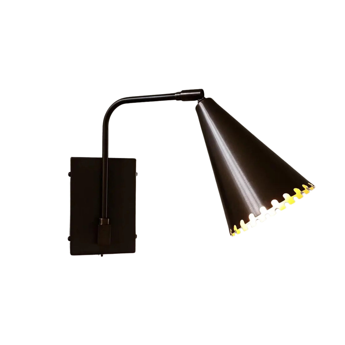 Milan Scalloped Cone Wall Sconce – Curved Arm – 10 Inch – Model 32794