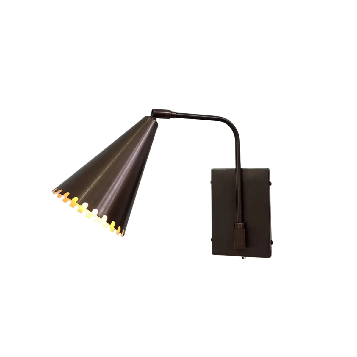 Milan Scalloped Cone Wall Sconce – Curved Arm – 10 Inch – Model 32794