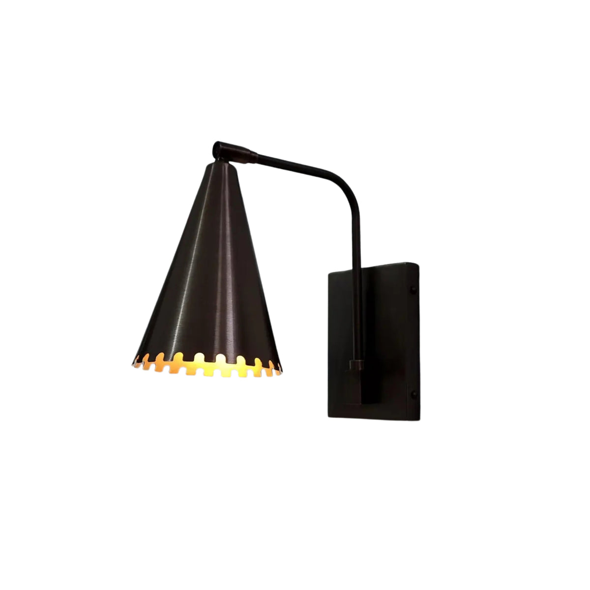 Milan Scalloped Cone Wall Sconce – Curved Arm – 10 Inch – Model 32794