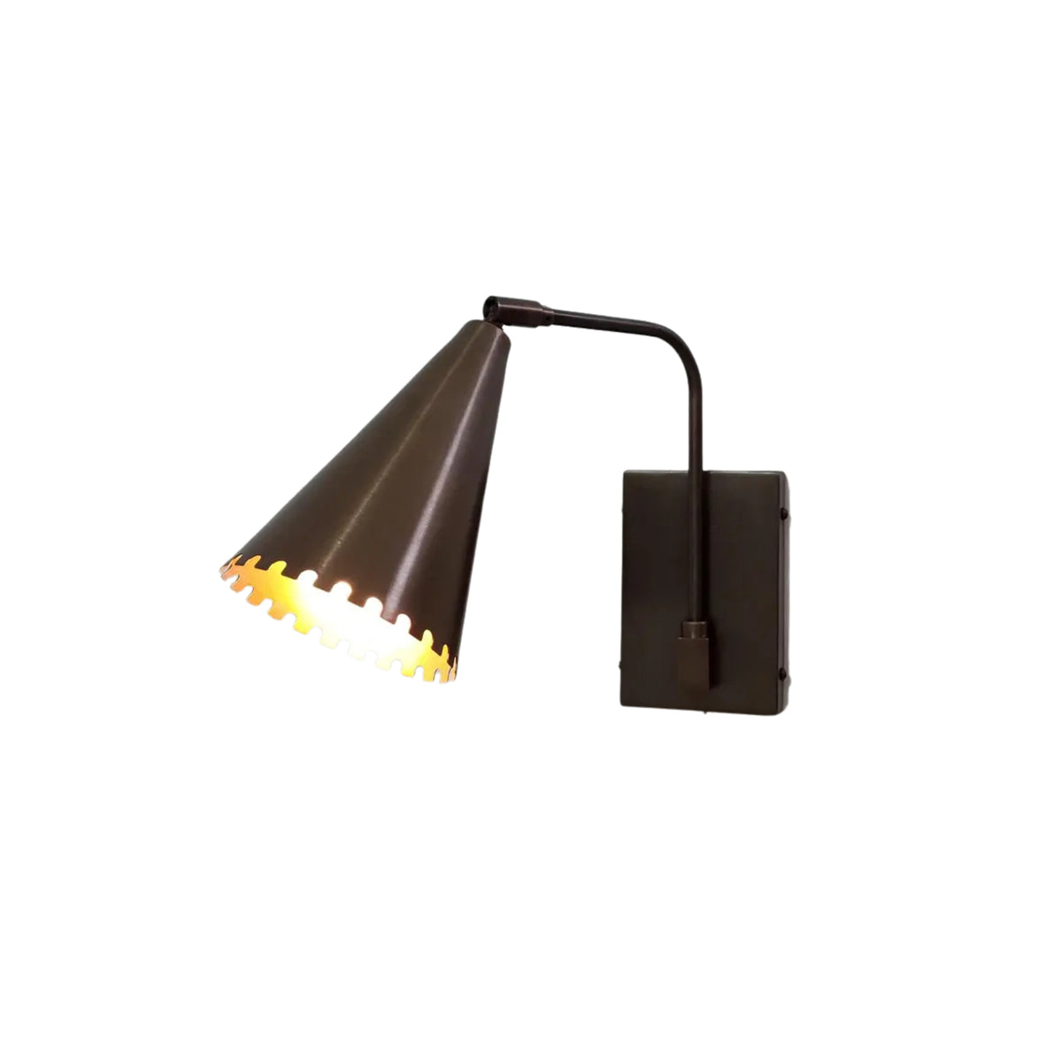 Milan Scalloped Cone Wall Sconce – Curved Arm – 10 Inch – Model 32794
