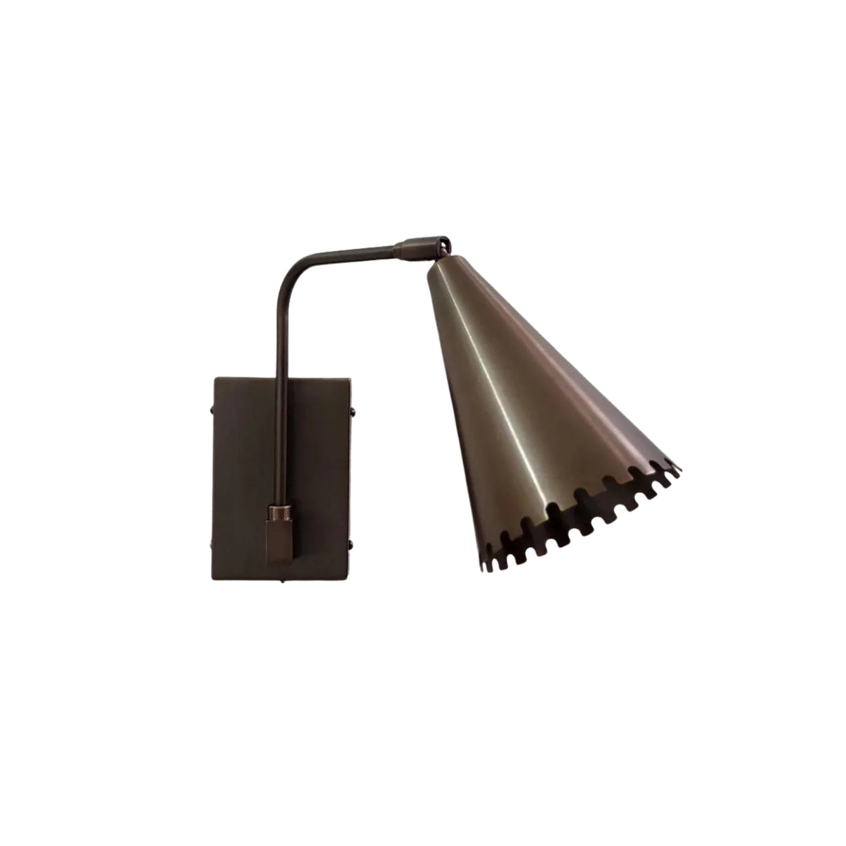 Milan Scalloped Cone Wall Sconce – Curved Arm – 10 Inch – Model 32794